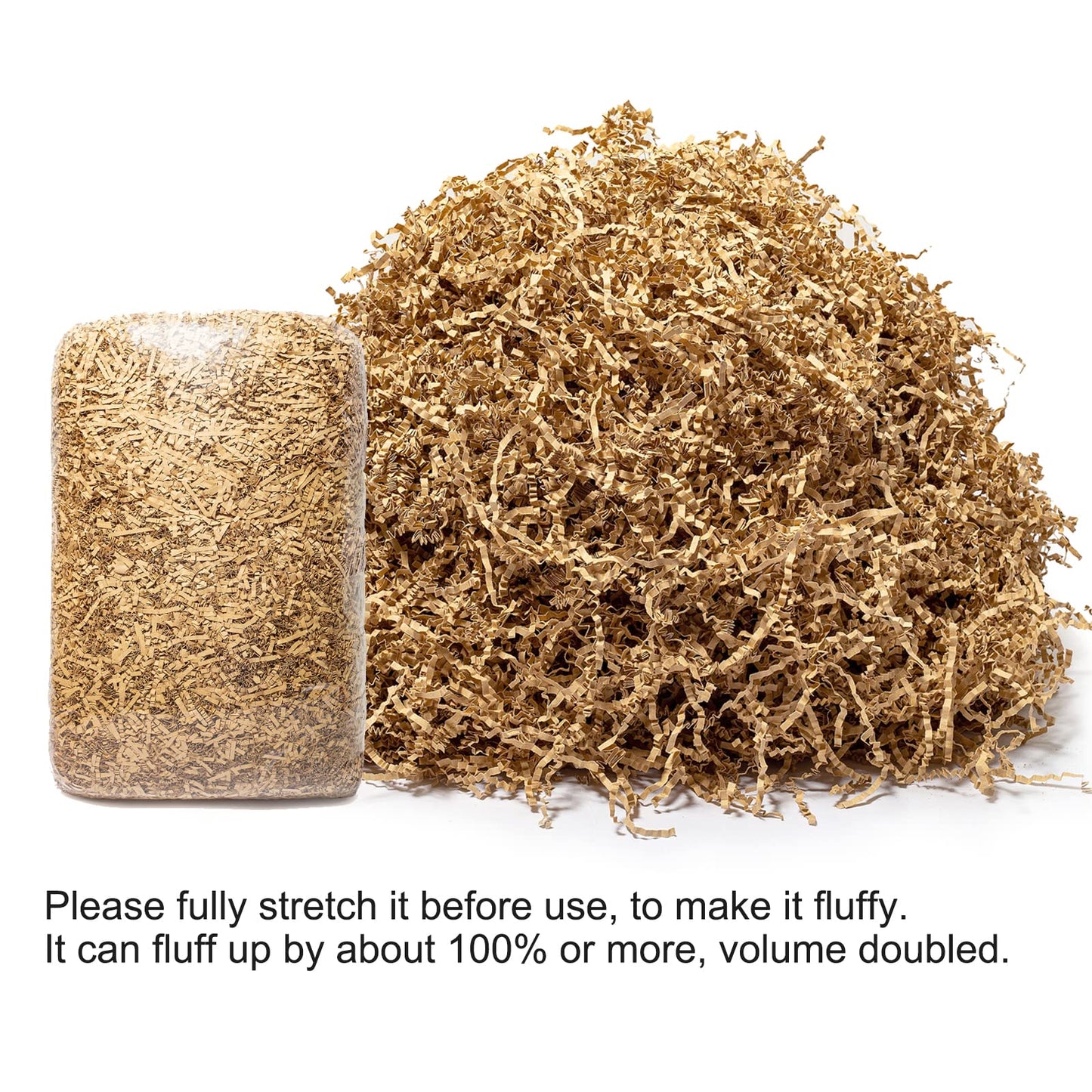 Mefleet 2 LB Crinkle Cut Paper Shred Filler Brown Crinkle Shredded Paper for Gift Box - Gift Basket Bag Filler - Kraft Grass Cushion Stuffing for Christmas Holiday Packaging Wrapping