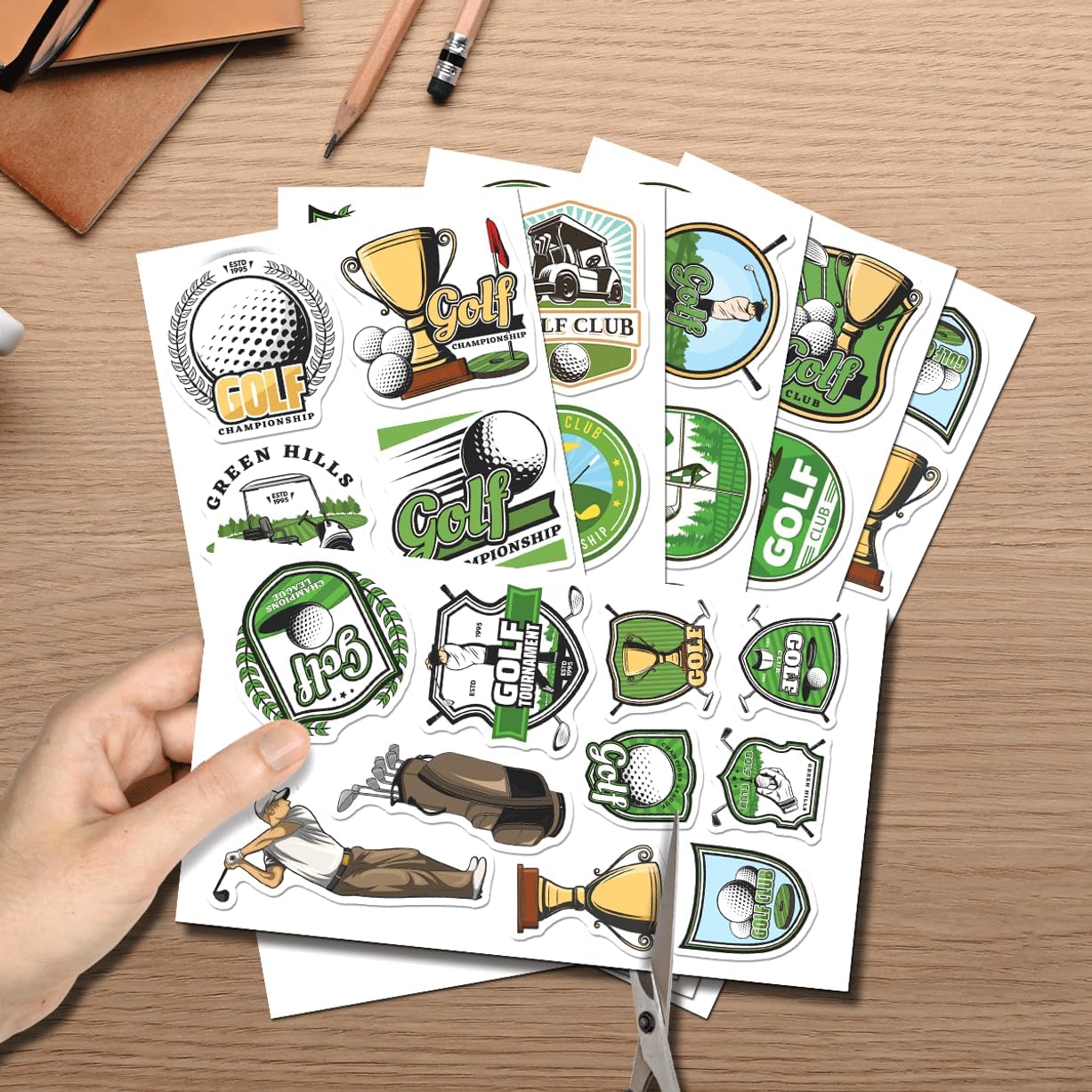 Golf Themed Vinyl Stickers Pack for Lovers Sports Fans Outdoor Enthusiasts Laptop Water Bottle Scrapbook Decoration 50pcs Bumper Bike Bottles Hard Phone Case Wall Hat