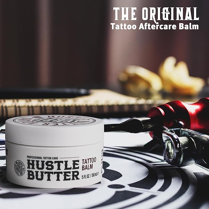 Hustle Butter Deluxe – Tattoo Butter for Before, During, and After the Tattoo Process – Soothing Lubrication – 100% Vegan Replacement for Petroleum-Based Products – 5 oz (2 Pack)