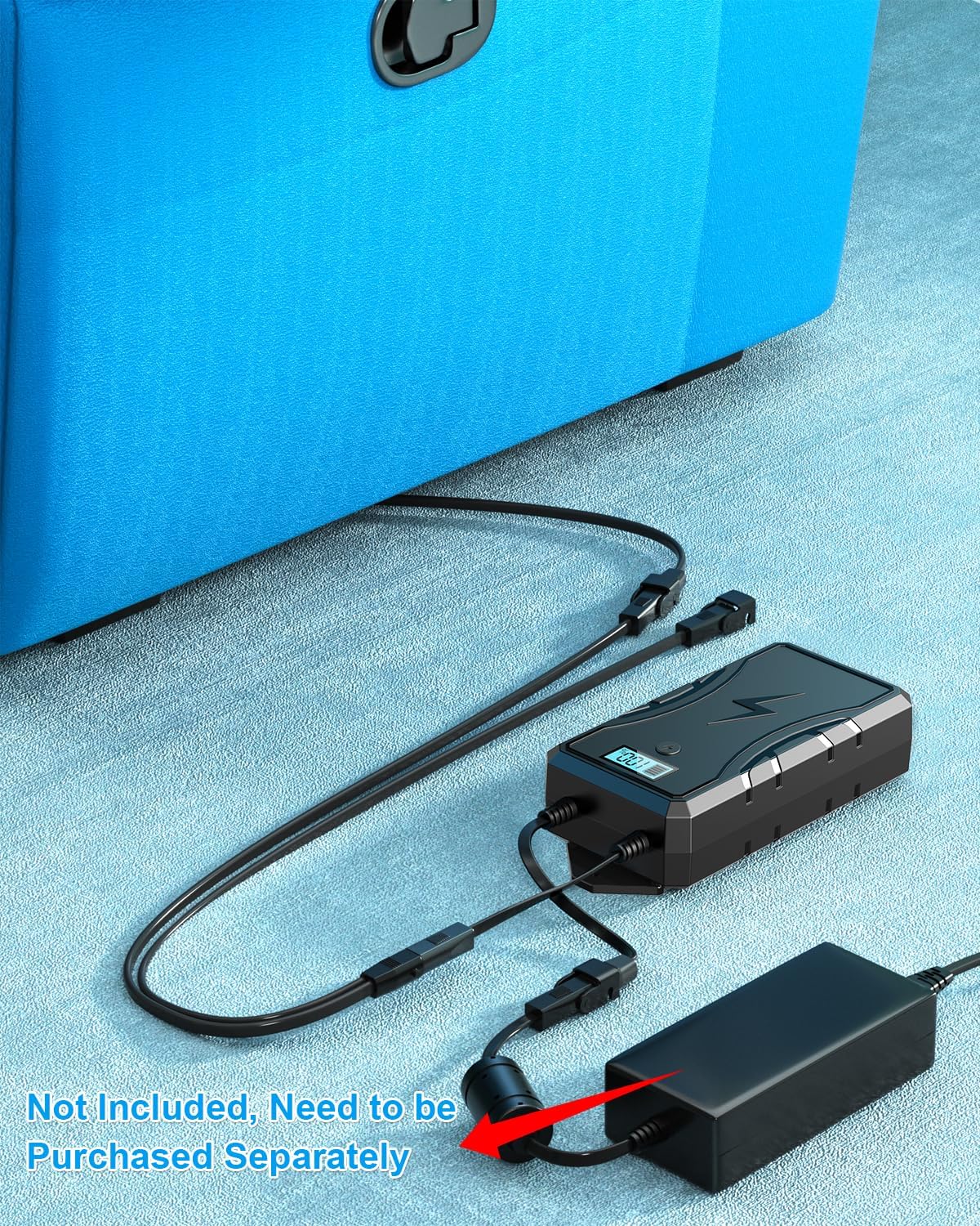 Ponkor Battery Pack for Reclining Furniture- 2500mAh Power Recliner Battery Rechargeable, Universal Furniture Battery Pack with 2-Pin Electric Cord for Lift Chairs Sofas- Power Supply