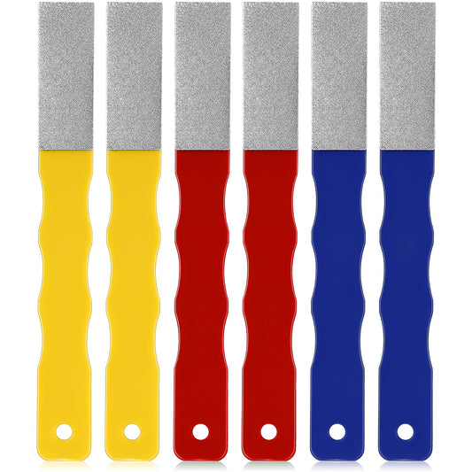 Honoson 6 Pcs Diamond Sharpening Hones Sets Color Coded Diamond Sharpening Stones Tools Flat Hand File Knife Set for Hunting, Outdoor