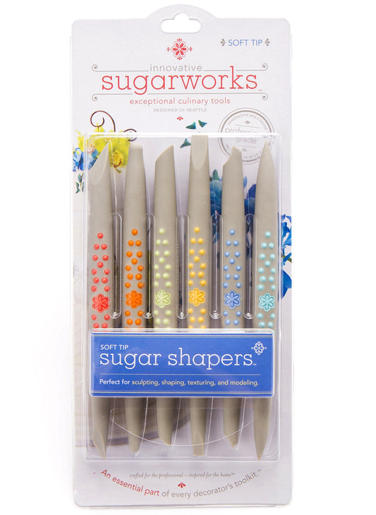 Innovative Sugarworks Sugar Shapers Fondant Cake Decorating Unique Tools, for Sugarcraft, Gum Paste, Modeling Chocolate (Pack of 6), Soft Tip, Regular