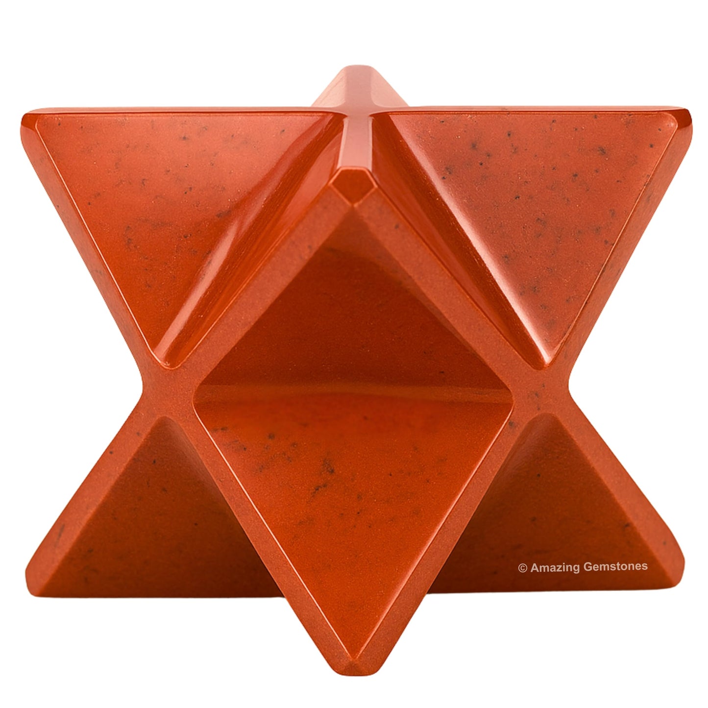 Amazing Gemstone Red Jasper Merkaba Crystal - 0.75 Inches Metaphysical Merkaba Star for Meditation - Energetic Tetrahedron Crystal and Healing Stones for Spiritual Growth and Healing (15-20mm)