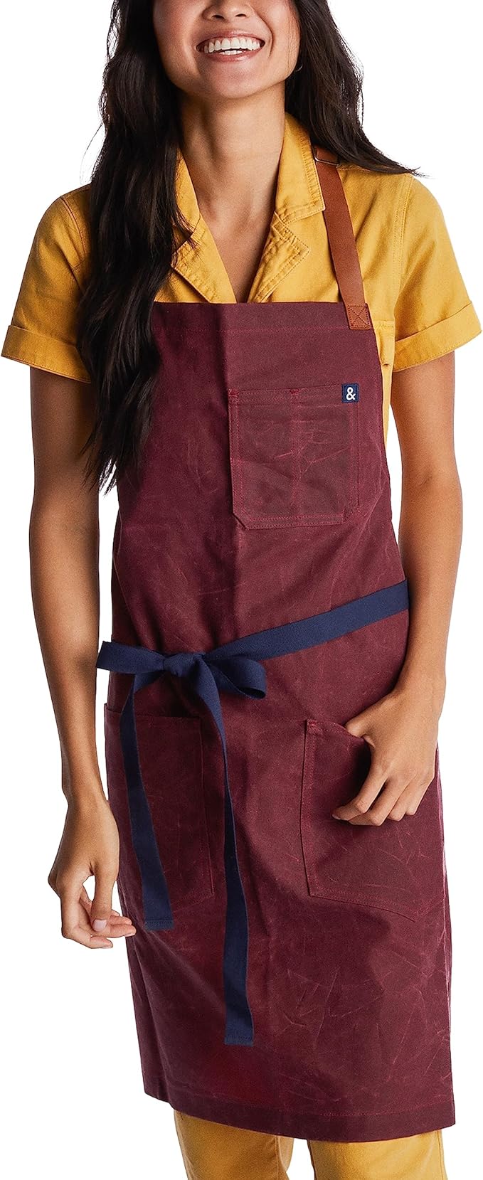 hedley & bennett Waxman Apron - 100% Cotton, Water Resistant, Heavy Duty Waxed Canvas Apron with Pockets & Adjustable Strap for Grilling, Baking, BBQ, Cooking - Professional Chef Apron - Napa Valley