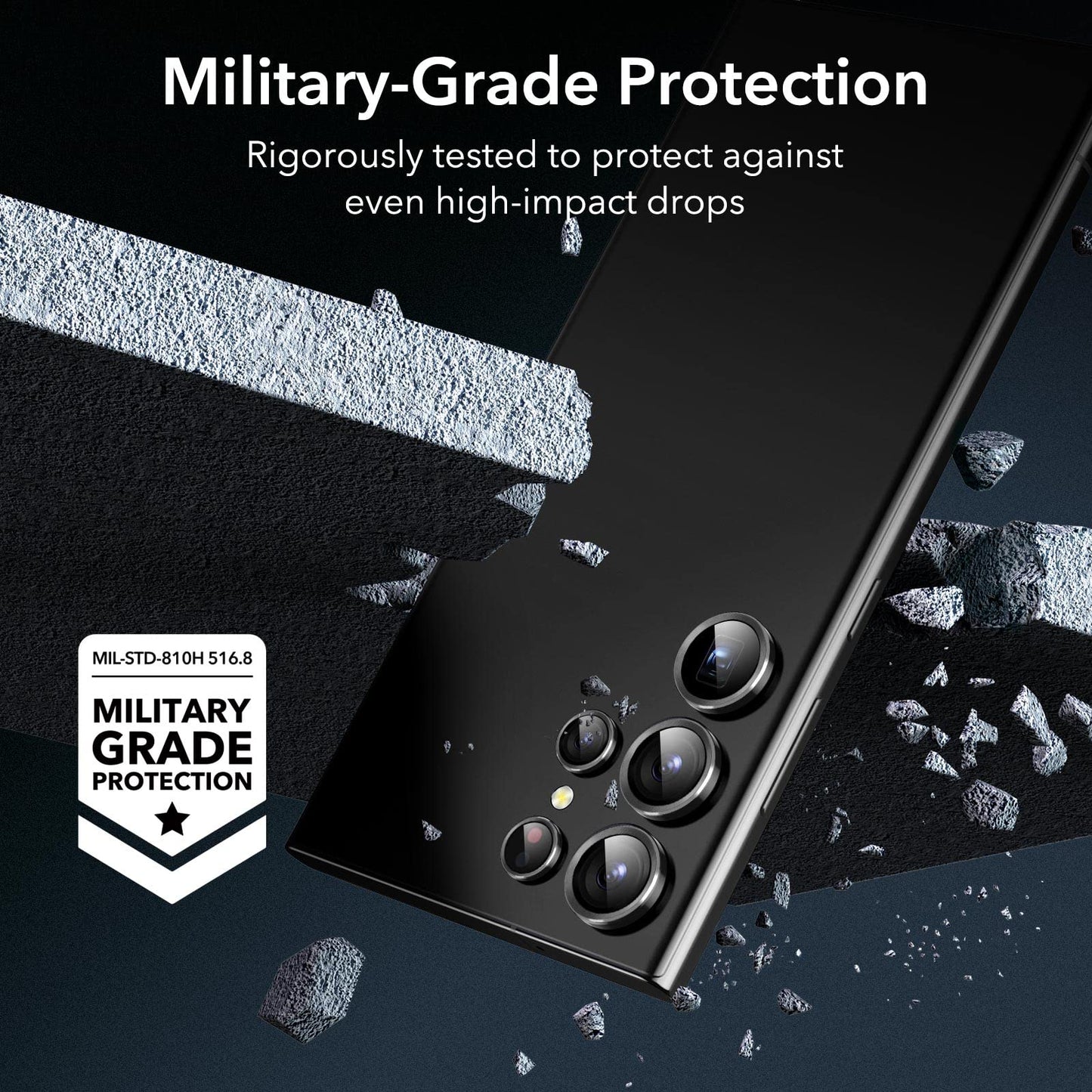 Esr For Samsung Galaxy S23 Ultra Camera Lens Protector, Scratch-Resistant Hd Clarity Ultra-Thin 9H Tempered Glass With Aluminum