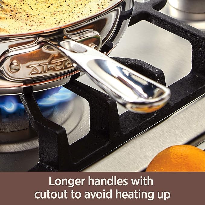 All-Clad Copper Core 5-Ply Stainless Steel Sauté Pan with Steel Lid 5 Quart Induction Oven Broiler Safe 600F Pots and Pans, Cookware Silver