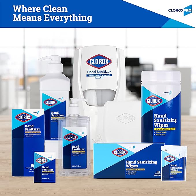 CLOROX Pro Hand Wipes in Resealable Canister - Alcohol Free Travel Wipes for Hands with BZK, 100 Count