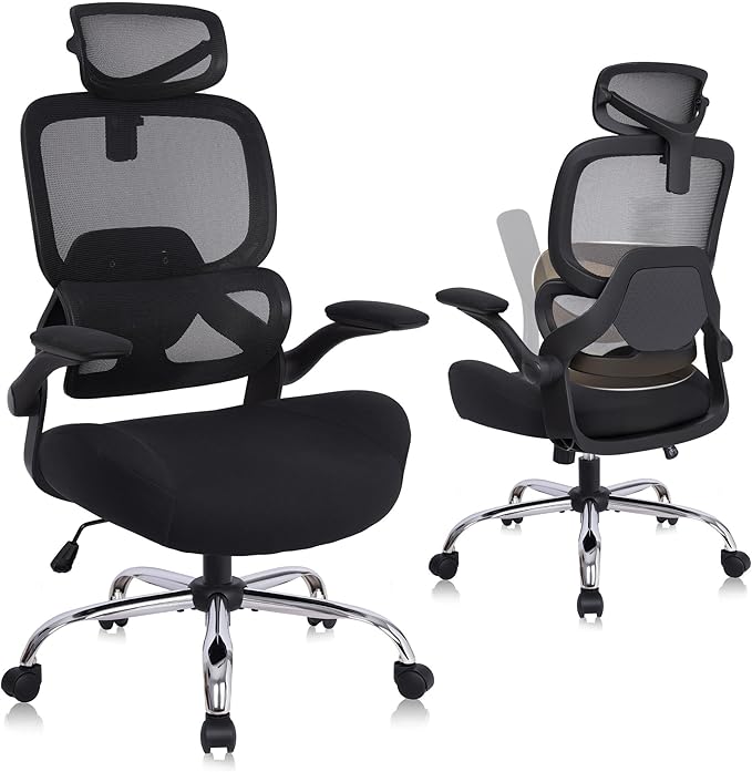 Big and Tall Office Chair Mesh Black Chair
