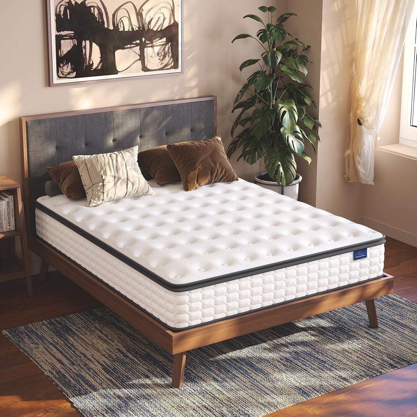Vesgantti Full Size Mattress, 12 Inch Hybrid Full Mattress in a Box, Pillow Top Double Bed Mattresses, Gel Memory Foam and Pocket Coils Innerspring Mattresses, Pressure Relief, Medium Firm Plush Feel