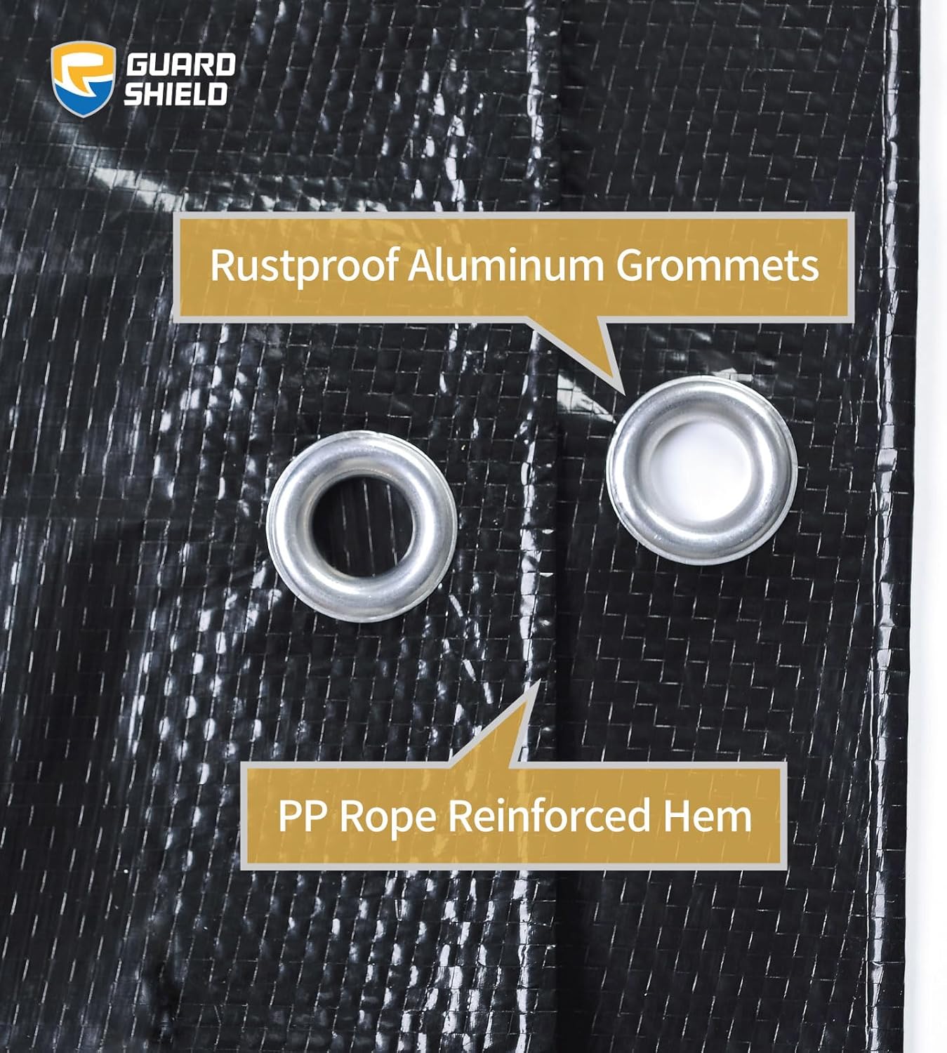 GUARD SHIELD Black Tarp 20x30 Feet Waterproof Tarps Lightweight Camping Tarp Outdoor Multi Purpose Poly Cover 6mil