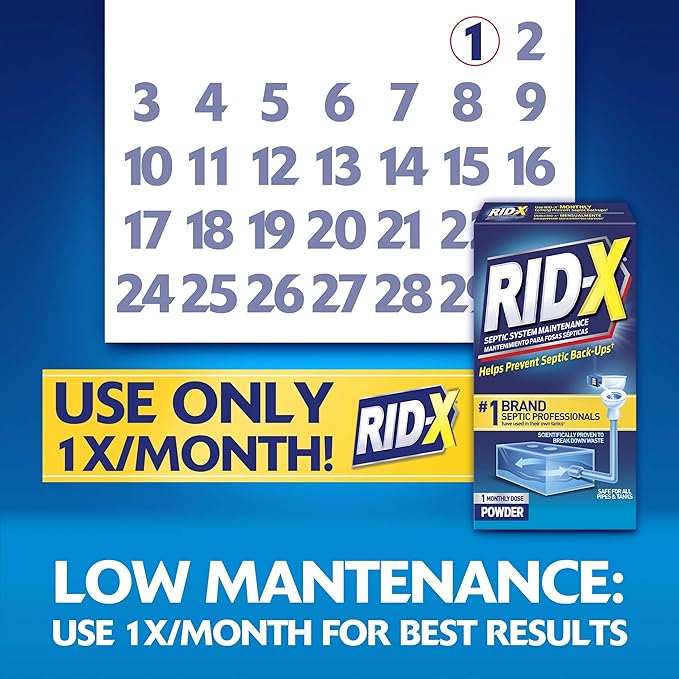 RID-X Professional Septic Treatment, Septic Tank Treatment, 12 Month Supply Of Powder (6 Packs x 2 Month Supply), 117.6 oz