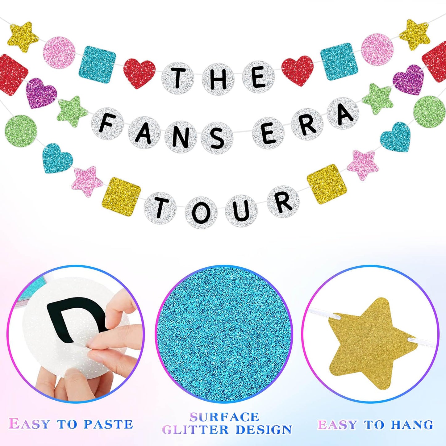 302PCS DIY Friendship Bracelet Birthday Banner Customizable 6.6ft Glitter Happy Birthday Sign for Celebrating Birthdays and Graduations Birth-Tay Era Tour Decorations
