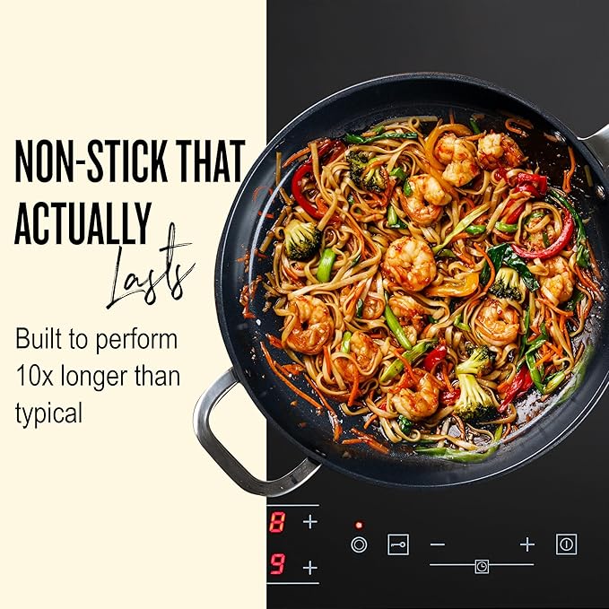 Alva Maestro 7-Piece Ceramic Nonstick Cookware Set – Made Without PTFE, PFOA, PFAS, Non-Toxic Pots & Pans with Lids – Induction & Oven Safe to 400°F – Even Heat, Easy Clean, Durable Aluminum