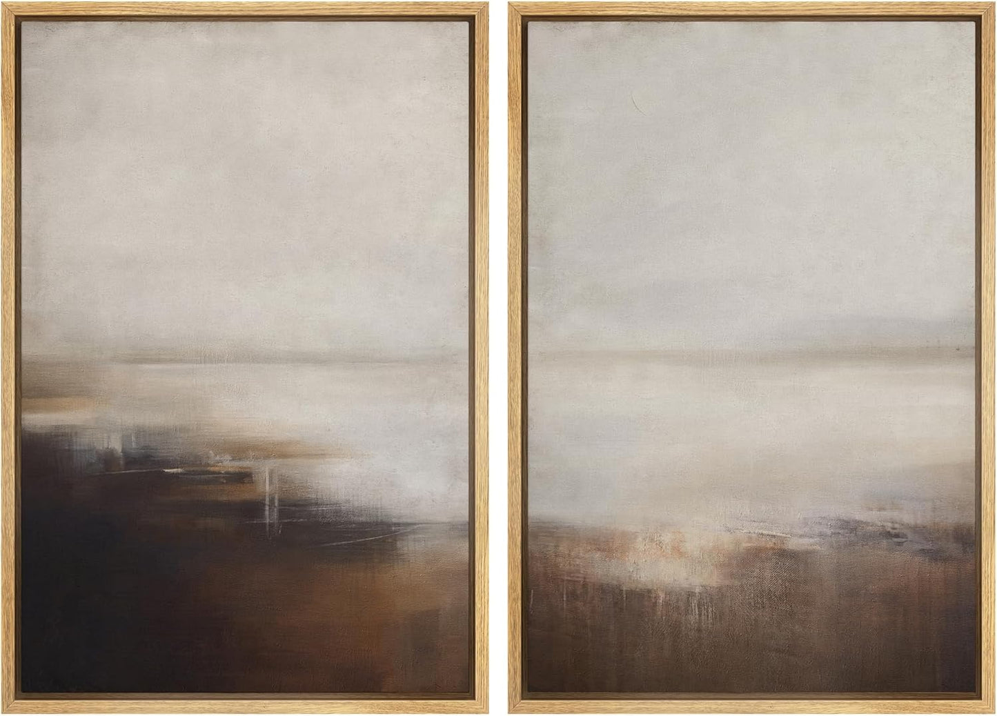 SIGNWIN Framed Canvas Print Wall Art Neutral Landscape Subtle Brown and Gray Tones Illustrations Modern Art Decorative Contemporary for Living Room, Bedroom, Office - 16"x24"x2 Natural