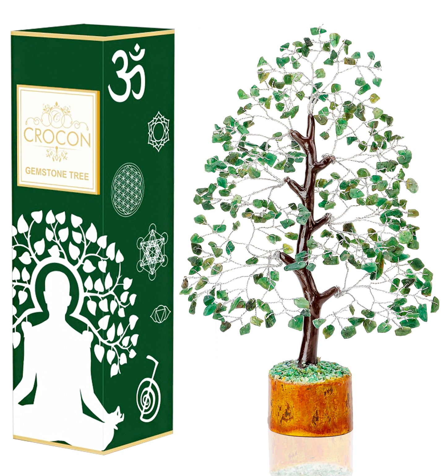 Crocon® Green Aventurine Crystal Tree Of Life, Birthday Gifts For Women & Men, House Decor Healing Crystals Present, Spiritual Gift Room Decor, House Warming Gift New Home, Self Care Mom Birthday Gift
