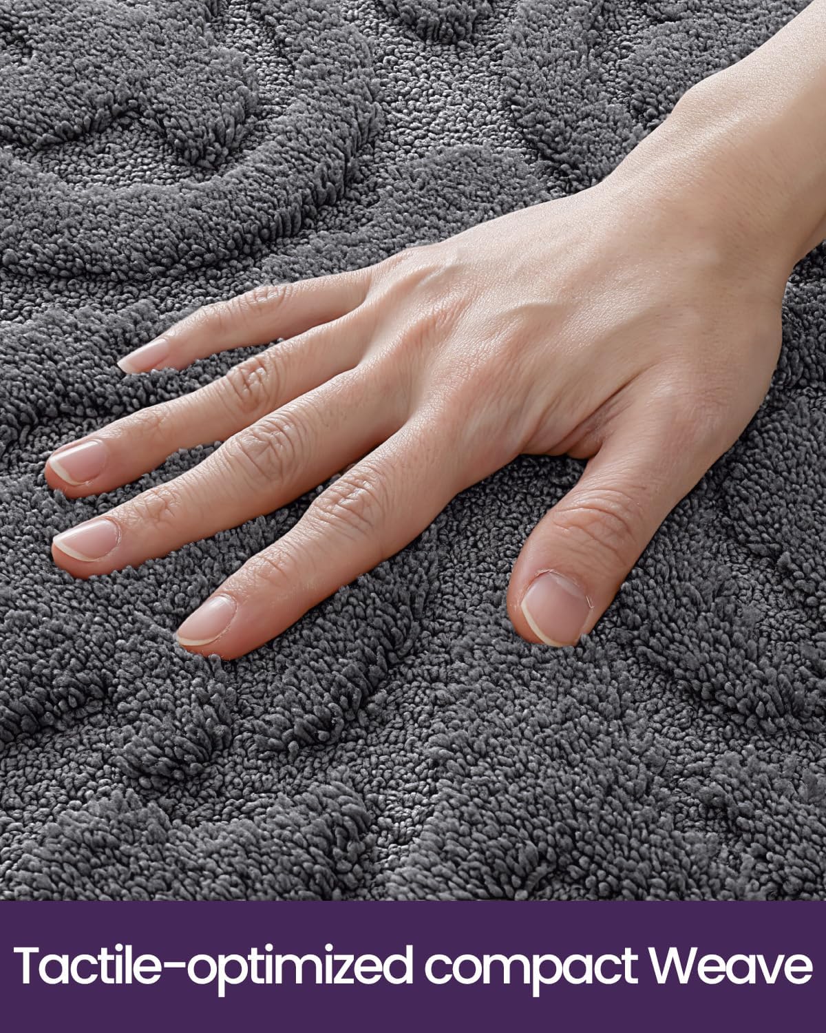DEXI Bathroom Rug 24x43, Non Slip Washable Bath Mat for Shower Floor, Absorbent Soft Bathmat with Rubber Backing, Plush Fluffy Microfiber Floral Retro Carpet, Dark Grey