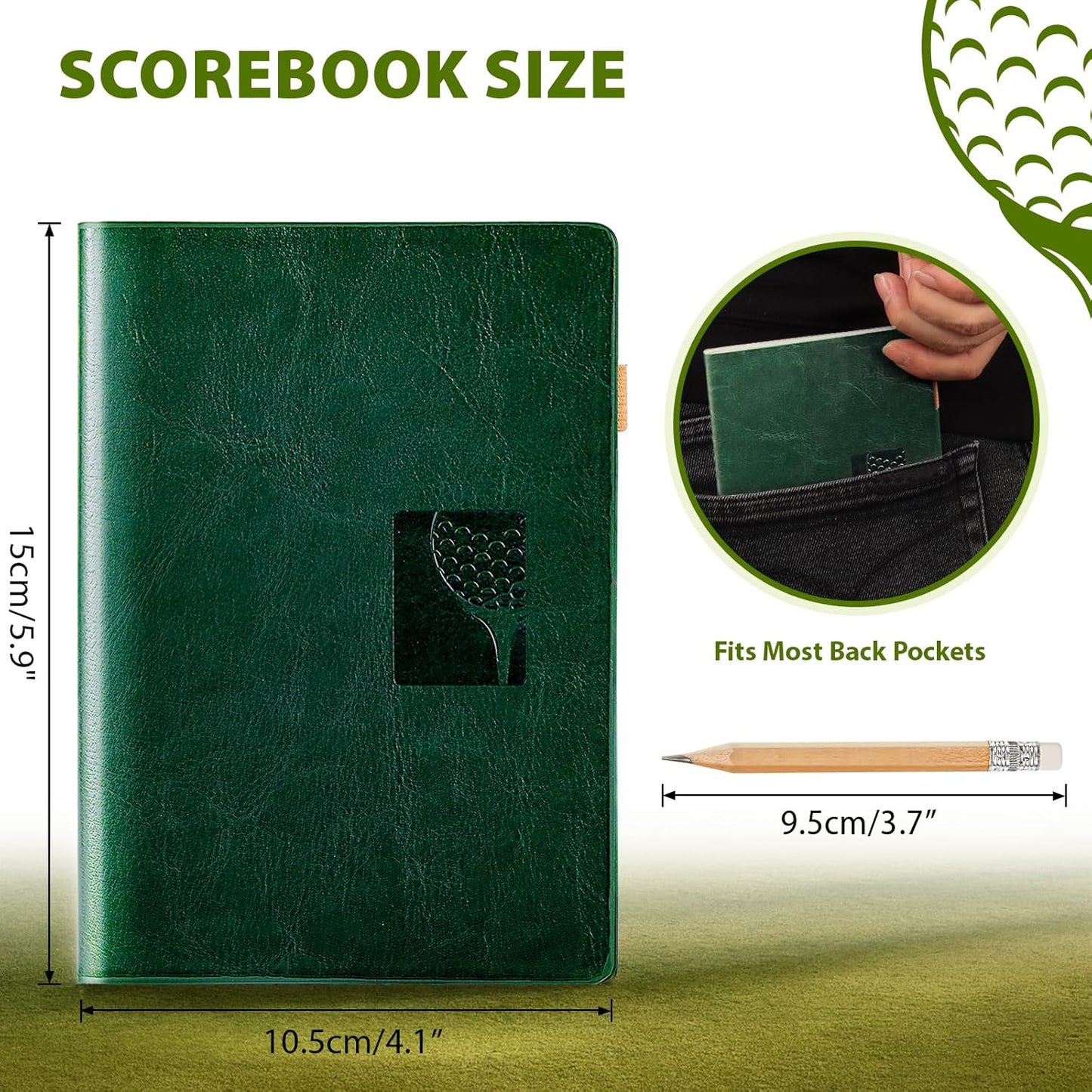 Set for Dad Includes Golf Scorecard Book, Bag Tag with 5 Tees & Golf Club-Shaped Pen - Funny Birthday Present from Daughter, Son or Kids,Best Dad by Par