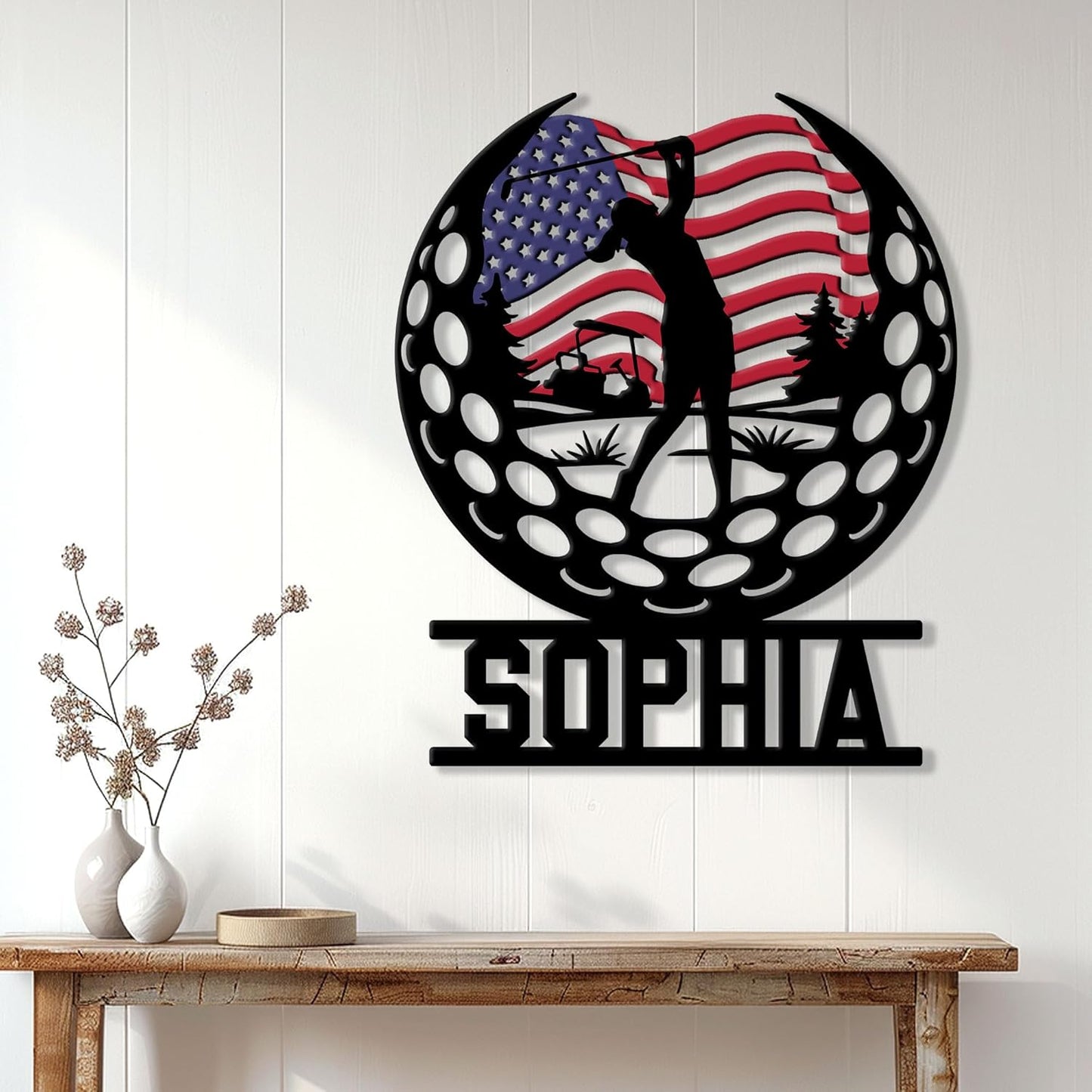 Personalized Golf Metal Sign – Custom Name Wall Decor for Clubhouse, Home, or Office – Great Gifts for Golfer, Dad, Mom, Son, Daughter, or Coach on Birthday or Special Occasion