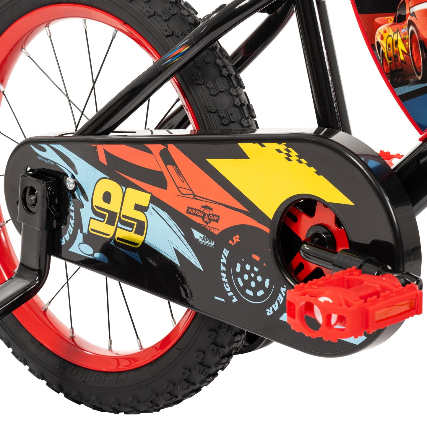 Huffy Disney Pixar Cars Lightning McQueen 16 Inch Kid's Bike, Ideal for Ages 4-6 Years Old, Training Wheels Included, Quick Connect Assembly, Fun and Playful Graphics, Simple Coaster Brake