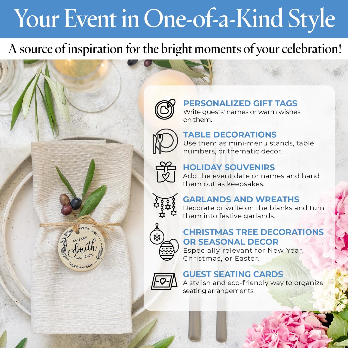 Wooden Circles – 2 x 1/4 Inch Wooden Discs – for Jewlery Making, Crafts, and DIY Projects – 50 Pieces by Woodpeckers