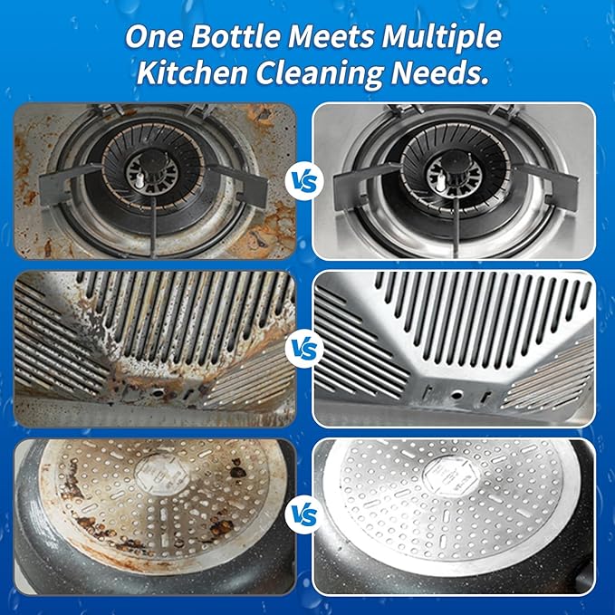 2PCS Spray Splash Cleaner, 2026 New Multi-Purpose Handheld Degreaser, Powerful Foam Sprays for for Kitchen, Easy to Use Rust Remover for Kitchenware, Grime Remover Spray for Home Family