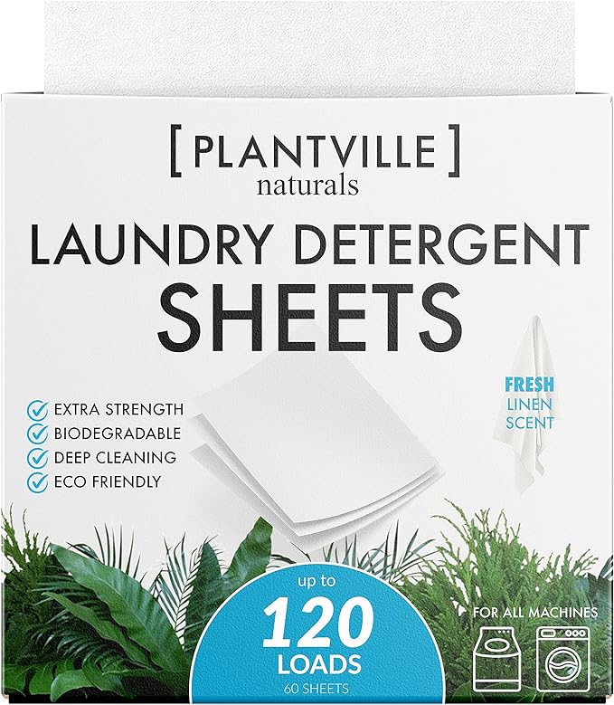 Natural Laundry Detergent Sheets - Eco-friendly Plant Based Liquidless Laundry Strips - Perfect For Home, Dorms, Travel & Camping