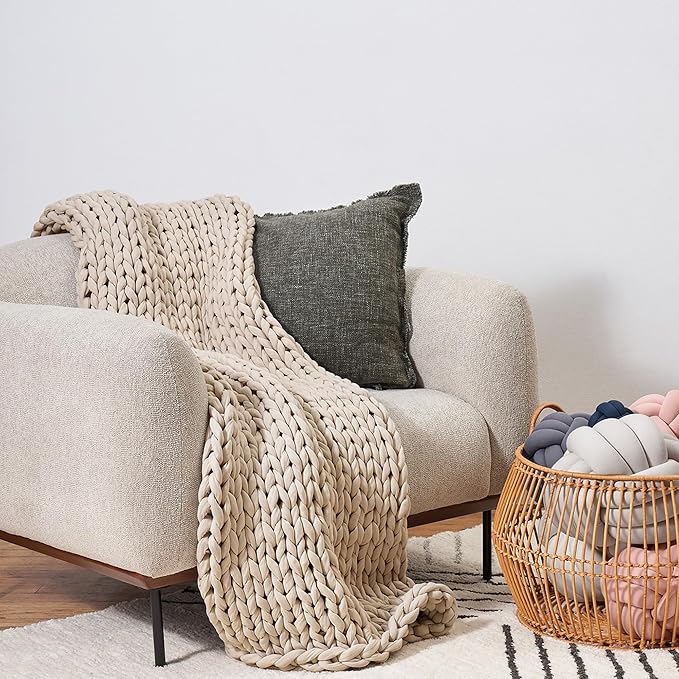Bearaby Weighted Blanket 15 lbs (40"x72") – Driftwood Blanket Recycled Polyester – Eco-Friendly, Heavy Throw for Adults – Soft, Breathable, Sustainable Comfort