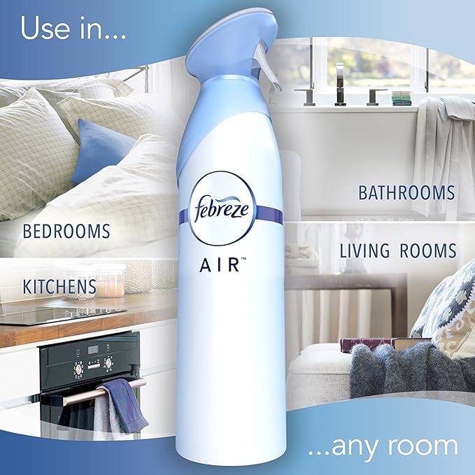 Febreze Air Freshener Spray, Spring & Renewal Scent, Odor Eliminator for Strong Odors, 8.8 oz (Pack of 6)