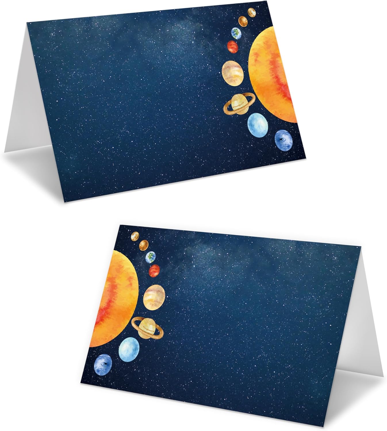 Outer Space Place Card For Boys Girls, Space Galaxy Name Cards For Table Setting, Astronomy Party Favors Supplies, Solar System Tent Cards Decorations For Baby Shower Birthday Events, 25 Pack -17