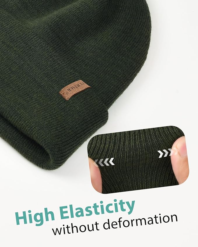 FURTALK Beanie for Men Women Cuffed Thick Knitted Unisex Winter Hat Beanies Skull Cap