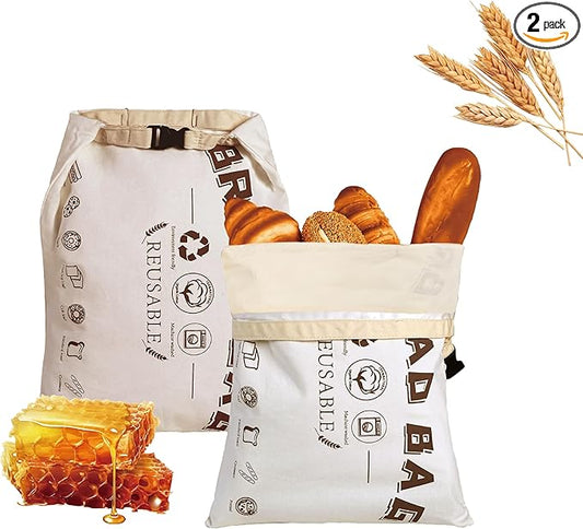 2 Packs Safe Double-Layer Fresh-Keeping Bread Storage Container for Homemade Bread and Sourdough,Eco-Friendly Plastic-free Food Storage | Moisture Lock Technology