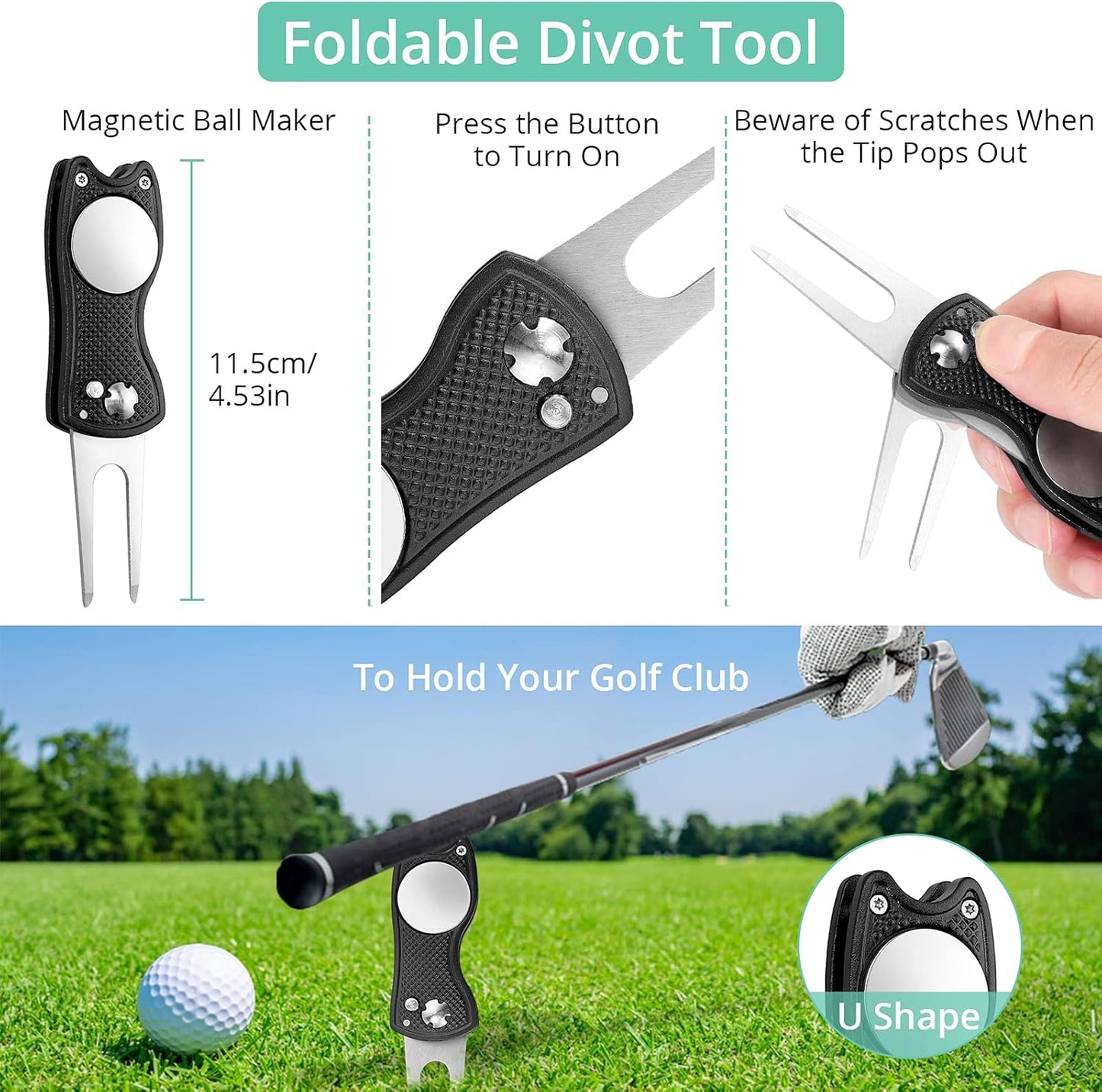 VINTEAM Golf Club Brush Cleaning Kit, Golf Towel, Golf Club Accessories