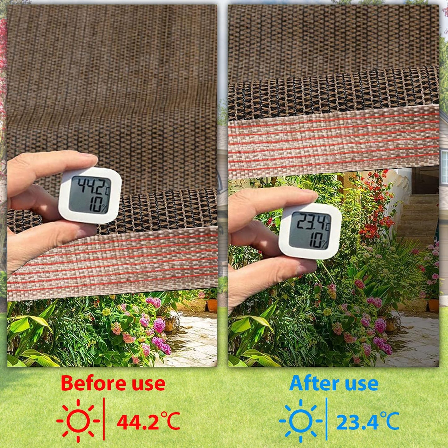 LCYFBE 90% Shade Cloth Sun Shade Fabric Privacy Screen Shade Cover for Patio Garden Pergola Shade Cover Canopy with Gromments, 6 x 8 FT, Mocha