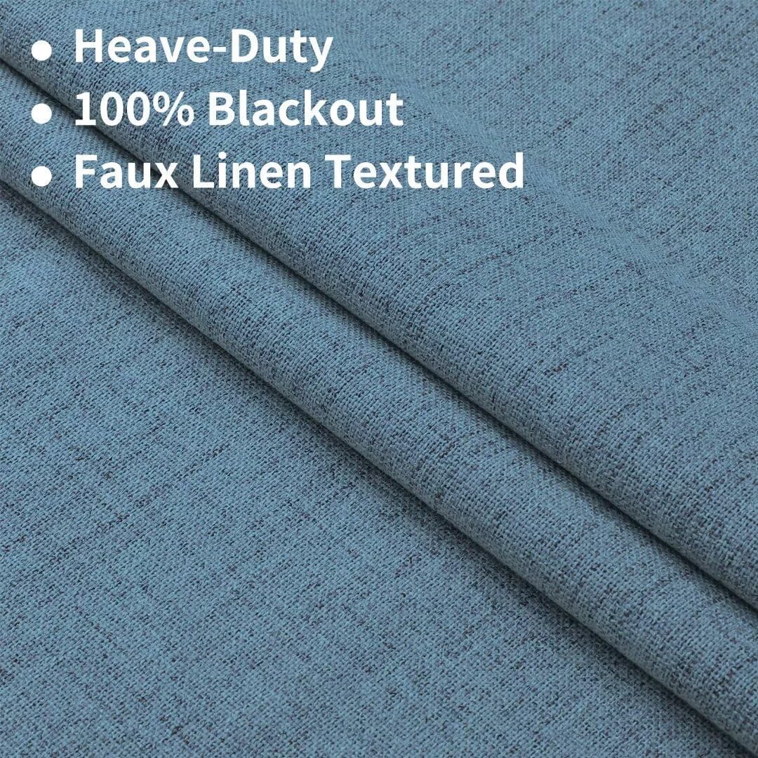 Joydeco Custom 100% Blackout Long Drapes for Bedroom Living Room Blackout Darkening Curtain Thermal Insulated Back tab Rod Pocket 1 Panel(Sky Blue,Custom Size)