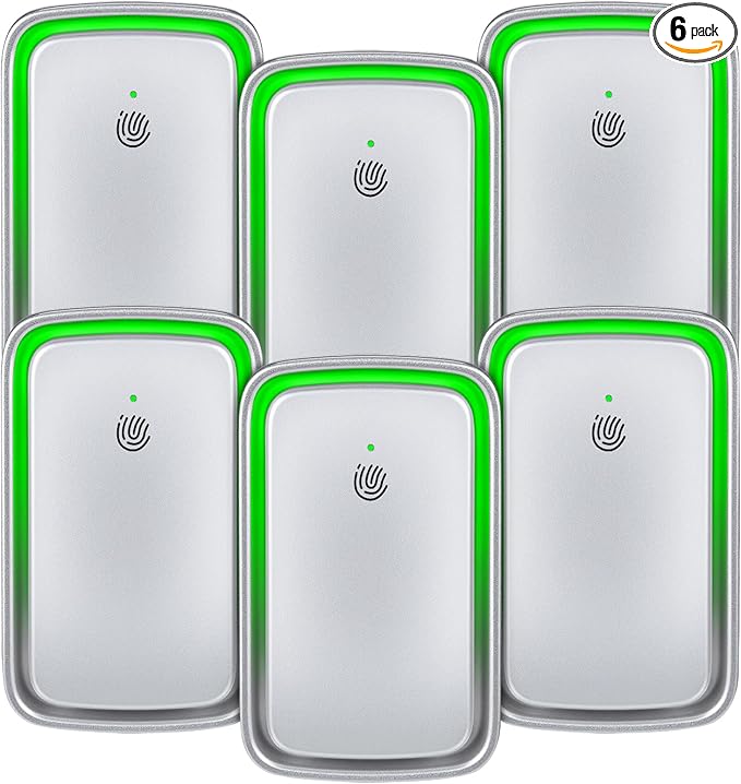 Plug in Ionic Air Purifier: 6 Pack Air Ionizers for Home - Silent Filterless - Negative Ion Air Purifier Freshener for Bedroom Office Bathroom Basement for Pet Odors,Dust,Smoke,Air Cleaner(Silver)