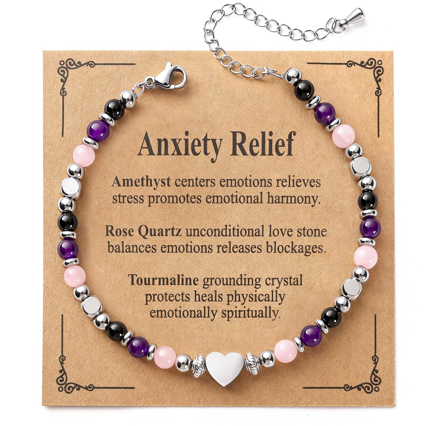 Jardme Natural Healing Crystal Bracelet for Women-Anxiety Relief