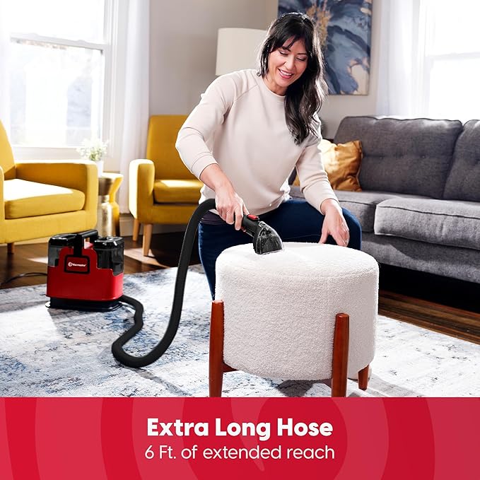 Vacmaster Portable Carpet Upholstery Cleaner, with 15Kpa Suction, Self-Cleaning Tool and 3.5" Tough Stain Tool, Compact Stain & Odor Remover