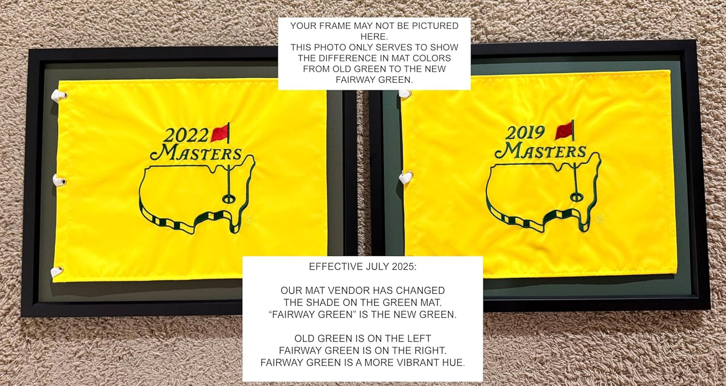 Custom Size Golf Scorecard Frame; Black Wood Frame, Scorecard Size 6x8H, Mat Color Green