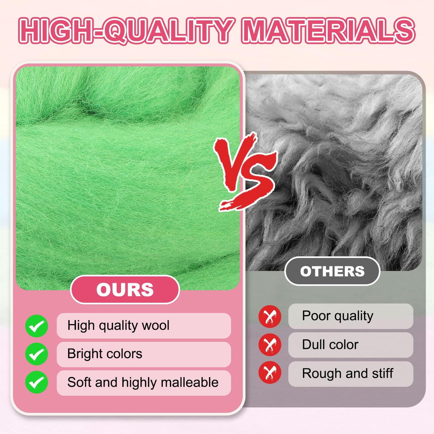 MECCANIXITY Wool Roving Yarn Soft Felting Wool 120g/4.23oz Pure Chunky Roving Yarn for Needle Felting Knitting Blanket Spinning Weaving Art DIY Craft White