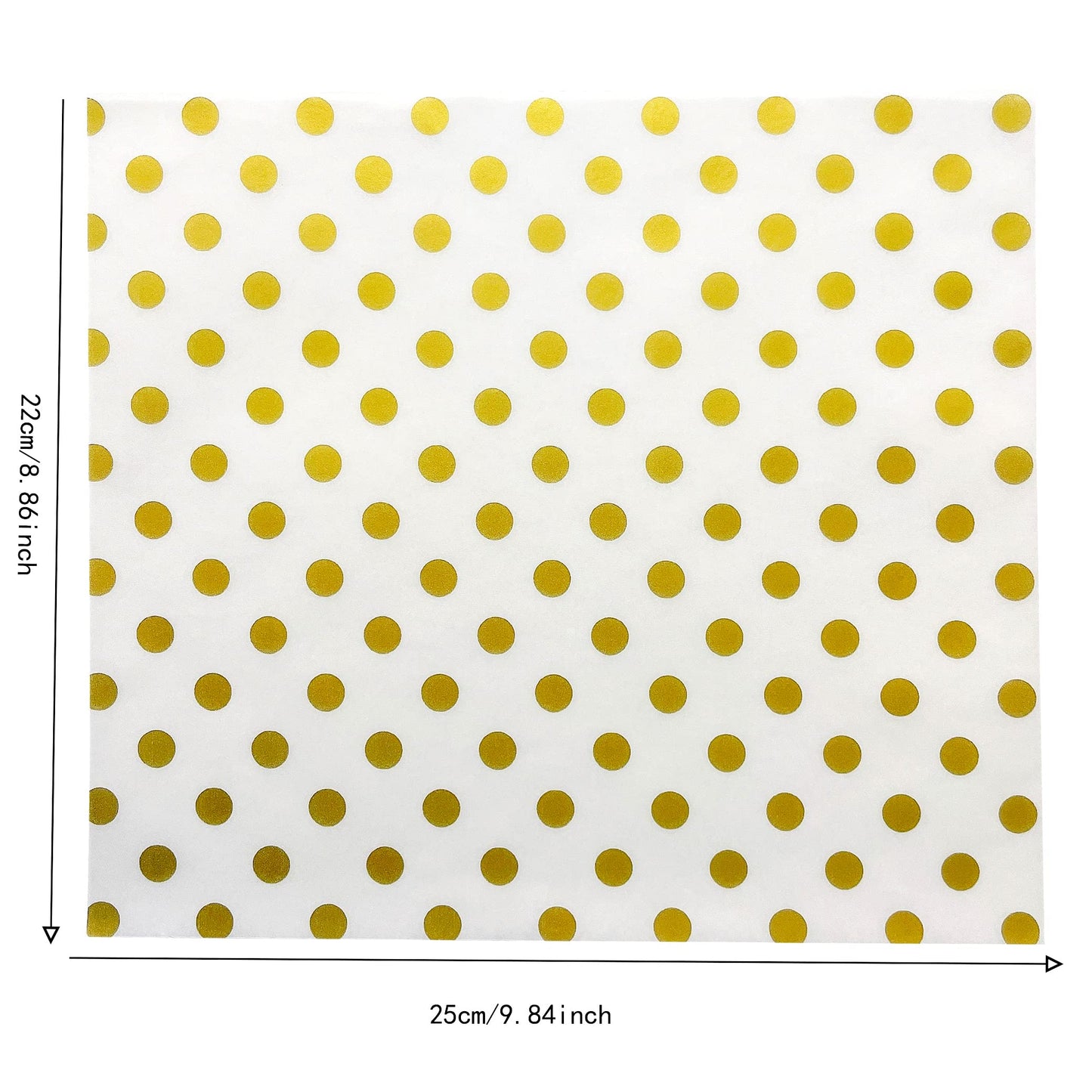 Suiwen Gold Dot Wax Paper Sheets Deli Wraps Tray&Basket Liner Deli Paper Wax Paper Baking Paper Colored Parchment Paper Greaseproof for Food (150)