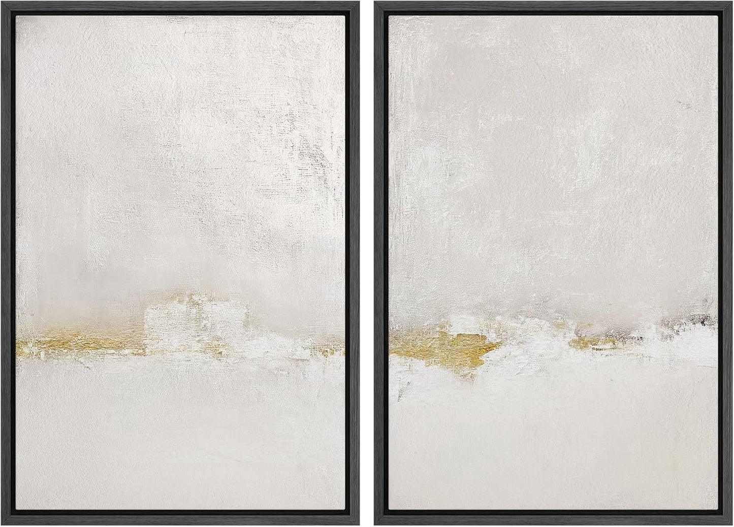 SIGNWIN Framed Canvas Print Wall Art Pastel Grunge Gray Landscape Abstract Shapes Illustrations for Living Room, Bedroom, Office - 16"x24"x2 Black