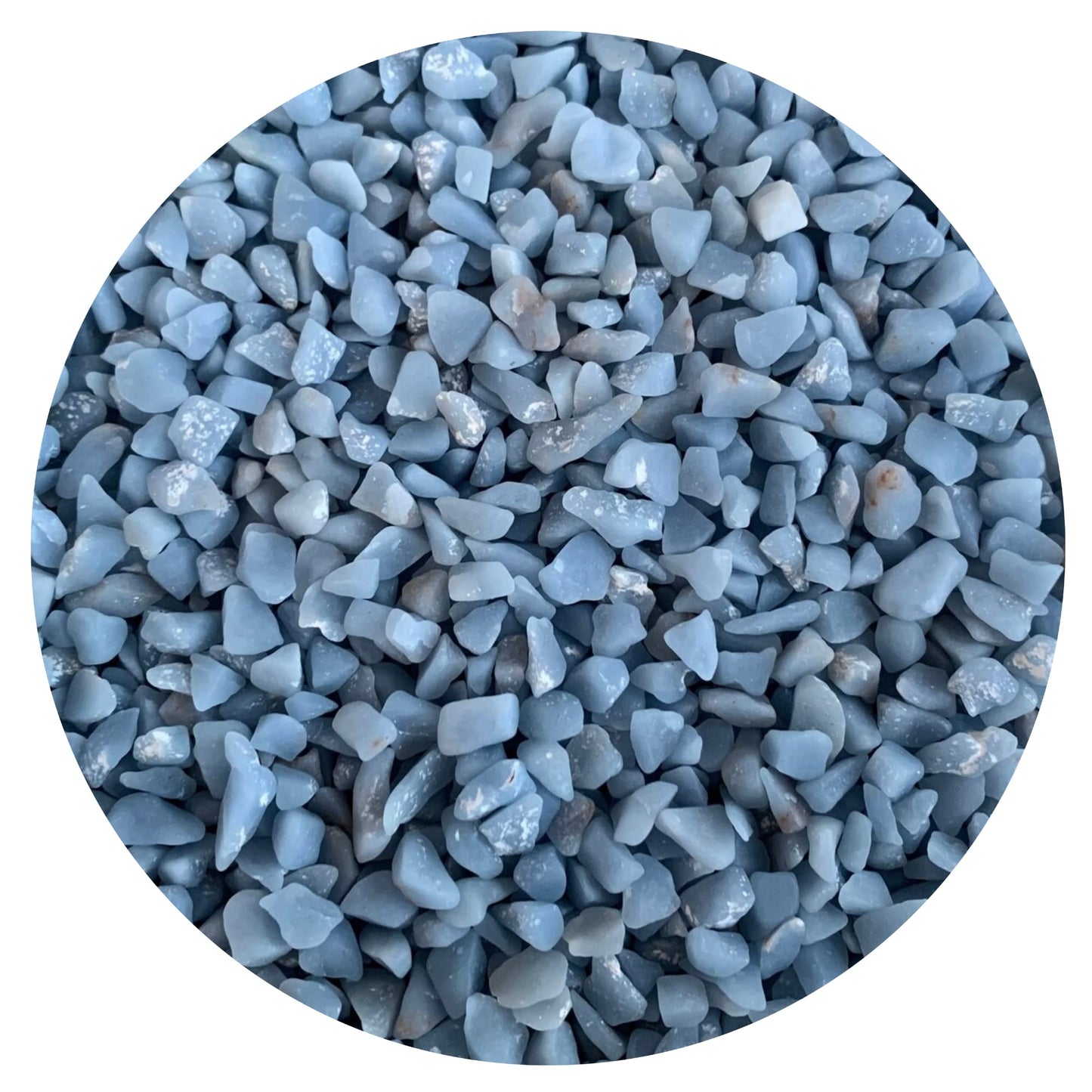 WHOLESALE Natural Semi Tumbled Angelite Gemstone Chips, Crushed Mini Crystals, Undrilled Crystal Chips (Angelite, 0.5 Pound)