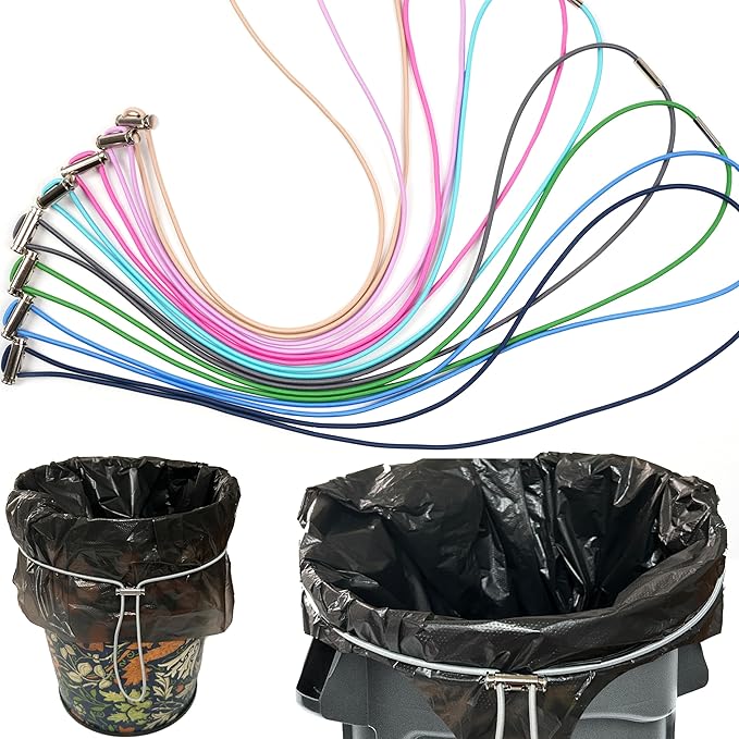 Garbage Can Bands 8Pcs Trash Can Bands Adjustable Large Rubber Bands Fits 8-33 Gallon Trash Cans for Kitchen Home Office School Garbage