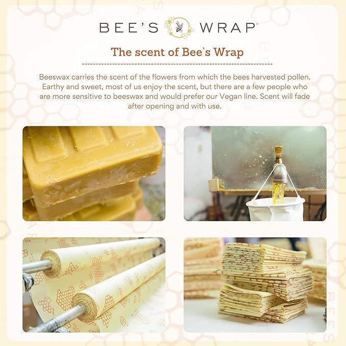 Bee's Wrap Beeswax Wraps for Food - Bread Wrap - Made in USA Reusable Bread Storage Bags - Organic & Eco-Friendly Alternative to Aluminum Foil, Sourdough Bags & Plastic Wrap, Bakery Lane