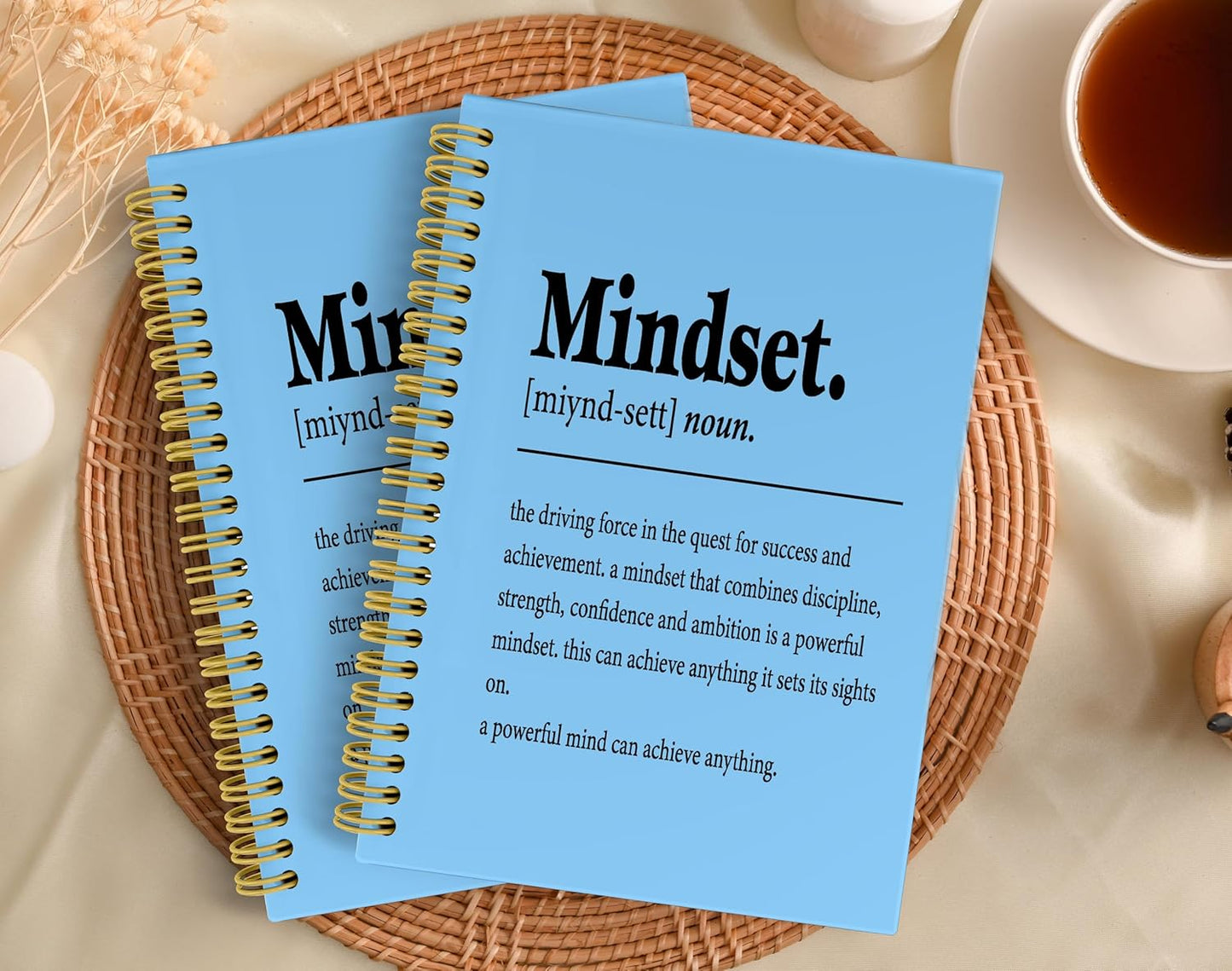 Knibeo Mindset Inspirational Notebooks Journal - Notebooks for School, 5.5×8.3 Inch Inspirational Spiral Bound Notebook with 164 Pages, College School Supplies(Sky Blue)