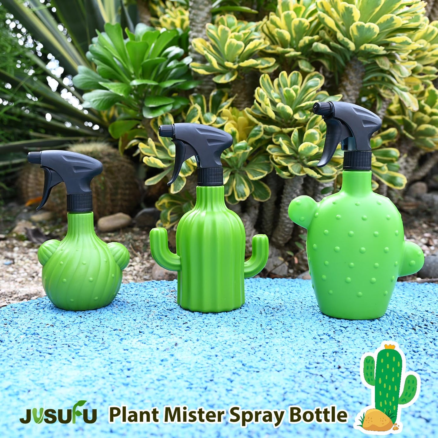 JUSUFU Plant Mister Spray Bottle，Spray Bottle for Indoor and Gardens, Continuous Water Mist Sprayer for Plants, Flowers, Cleaning (green 500ml/17oz)