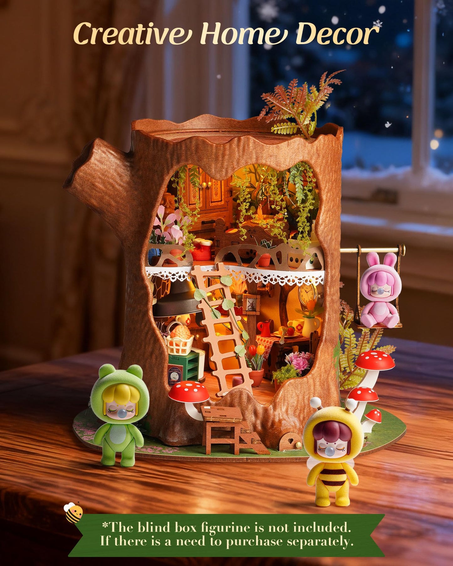 Rolife DIY Miniature House Kit for Adults, Mini Wooden Dollhouse Kit, Tiny House Diorama Building Kits-Birthday Christmas Craft Hobbies Gift for Teens Kids (Fairytale Tree House)