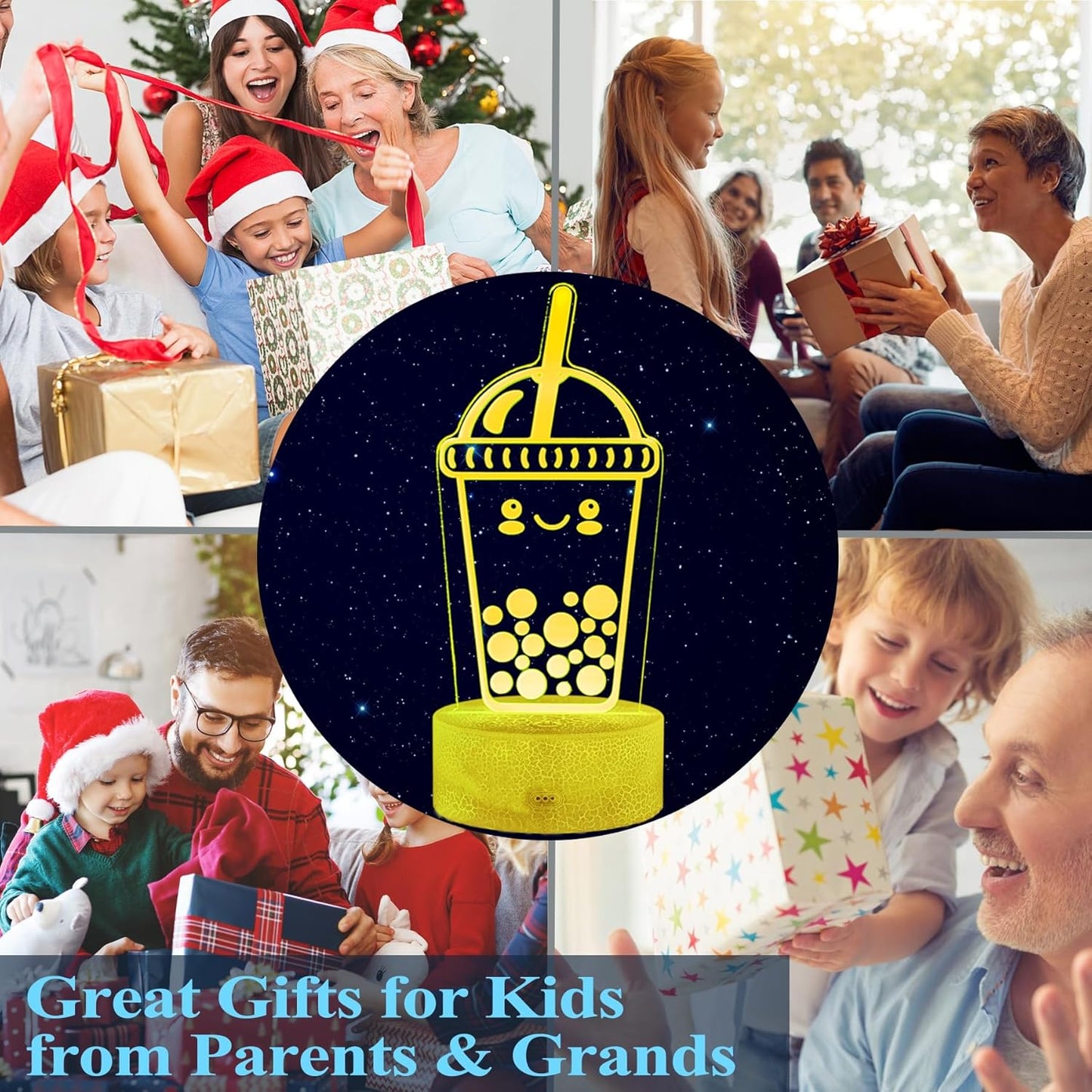 Boba Lamp, Boba Gifts, Boba 3D Night Light with Remote Control, 16 Color Changing, Timer, RGB Flashing Mode, Dimmable - Boba Gifts for Boys & Girls