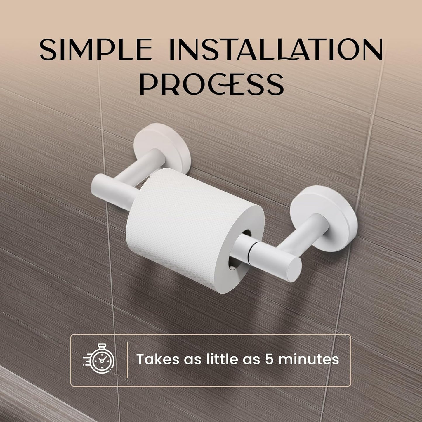 Day Moon™ Matte White Toilet Paper Holder Wall Mount - Modern Pivoting Toilet Paper Roll Holder