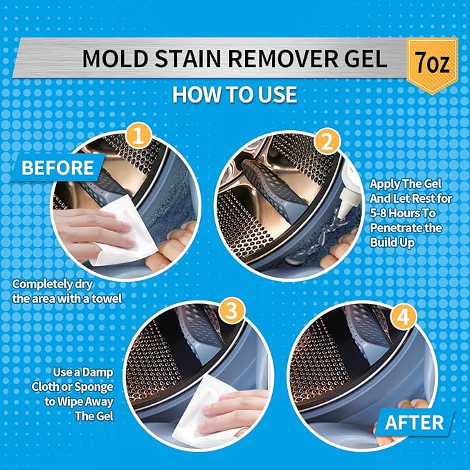 Home Remover Gel, Multi Home Stain Cleaning Gel, Heavy Duty Stain Cleaner for Washing Machine, Refrigerator Strips, Bathroom Grout, Sink, Shower, Caulk, and Front Loader Seal (7 fl oz)